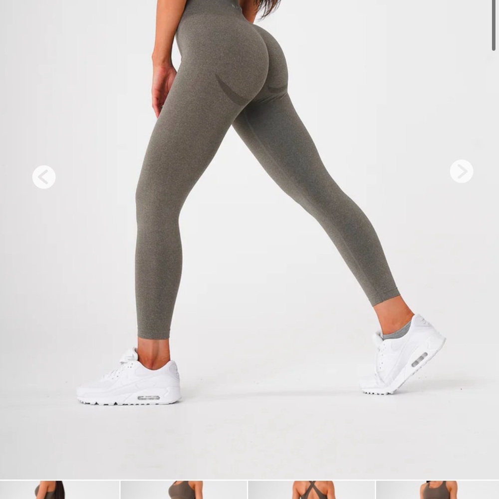 KHAKI GREEN CURVE SEAMLESS LEGGINGS